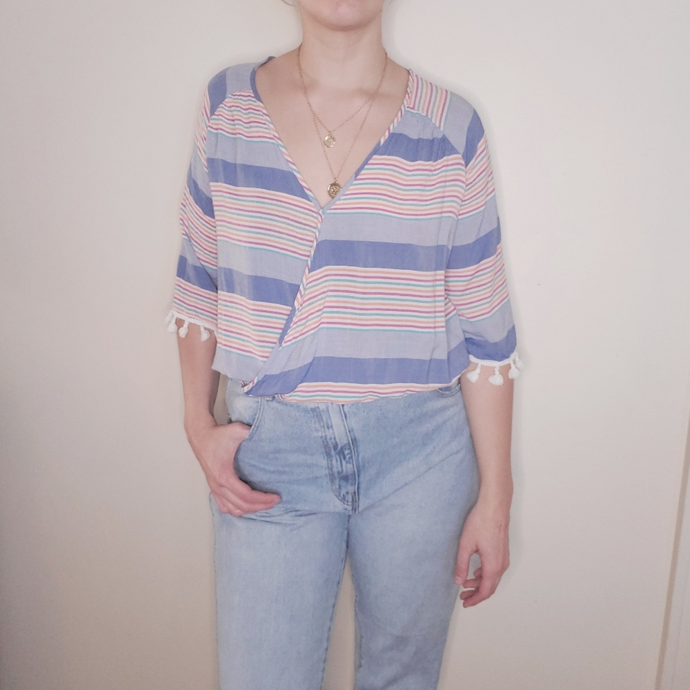 Anthro Boho Cropped Blouse